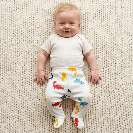 Mummy's Baby Patikli Alt Dino Ekru Bebek Üzerinde - Welcome Baby