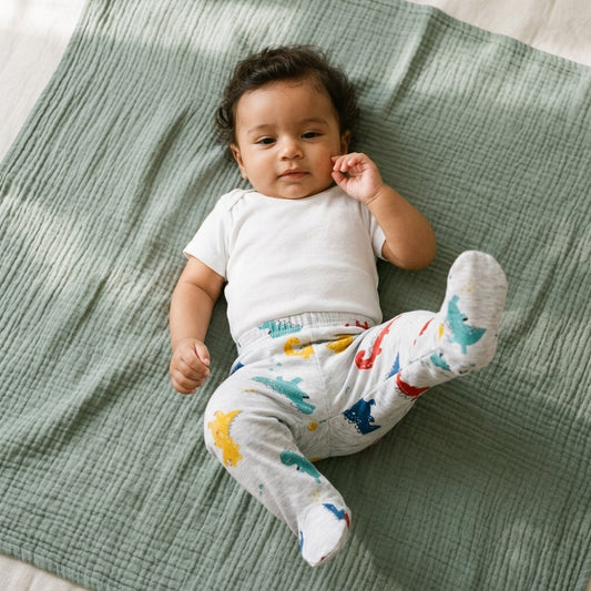 Mummy's Baby Patikli Alt Dino Gri Bebek Üzerinde - Welcome Baby