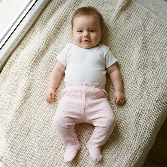 Mummy's Baby Raporlu Çiçekli Patikli Alt Pembe Bebek Üzerinde - Welcome Baby