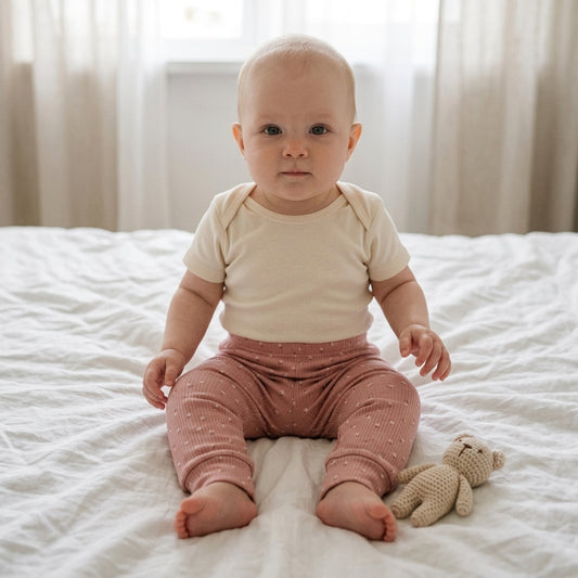 Mummy's Baby Raporlu Çiçekli Patiksiz Alt Gül Kurusu Bebek Üzerinde - Welcome Baby