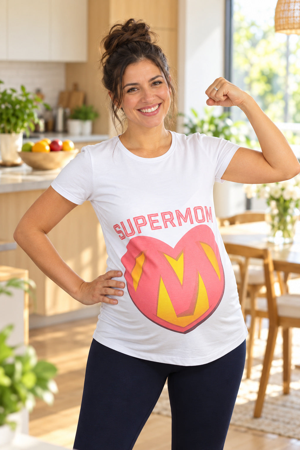 Mummy's Baby Süpermom Desenli Hamile Tshirt - Welcome Baby