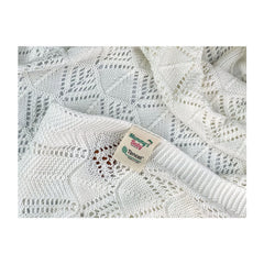 Mummy's Baby Tencel Örgü Dantel Desen Bebek Battaniyesi 80x100 Ekru