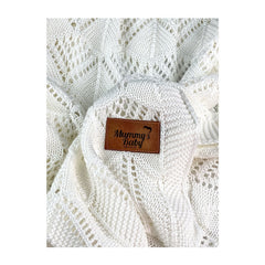 Mummy's Baby Tencel Örgü Dantel Desen Bebek Battaniyesi 80x100 Ekru