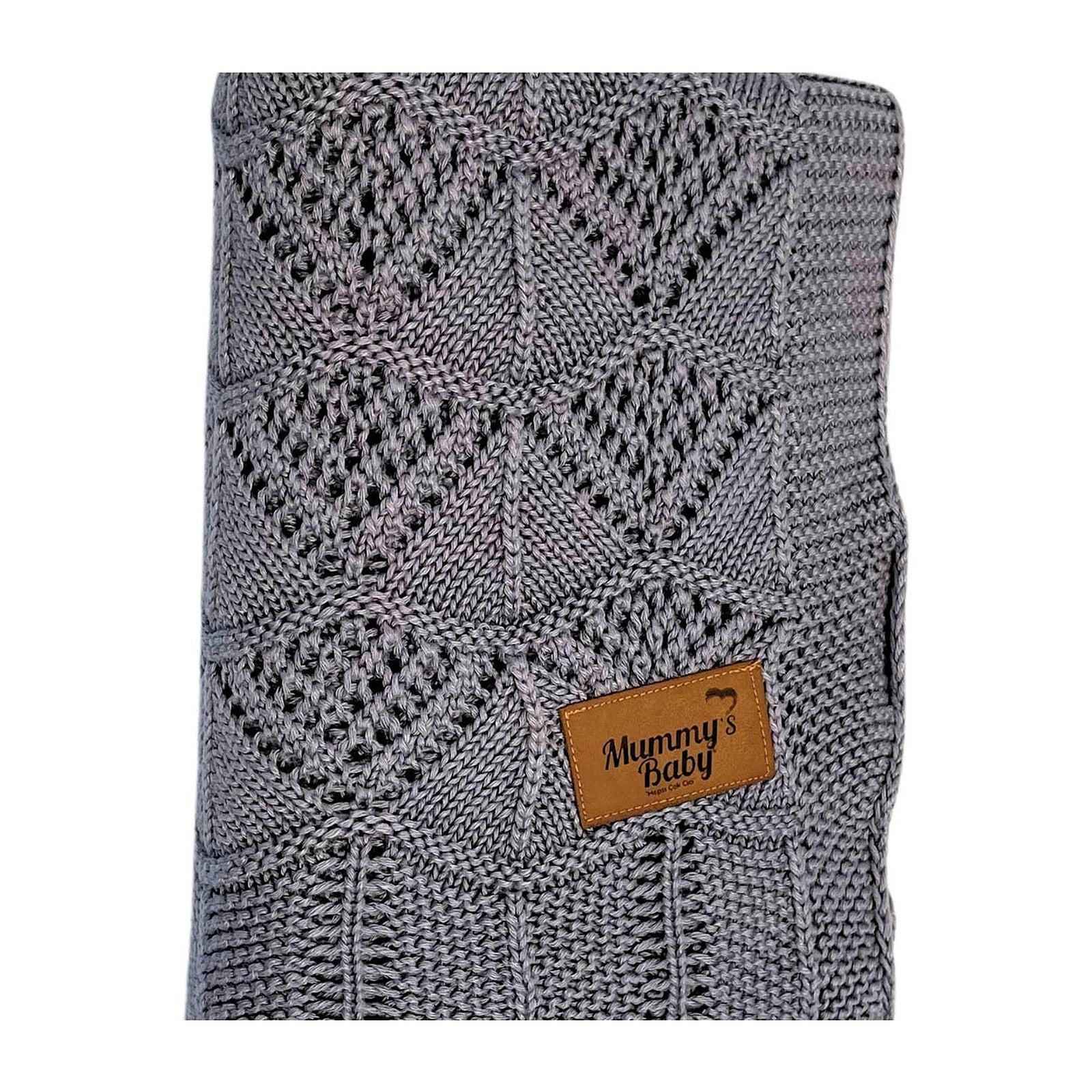 Mummy's Baby Tencel Örgü Dantel Desen Bebek Battaniyesi 80x100 Gri