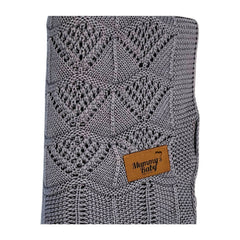 Mummy's Baby Tencel Örgü Dantel Desen Bebek Battaniyesi 80x100 Gri