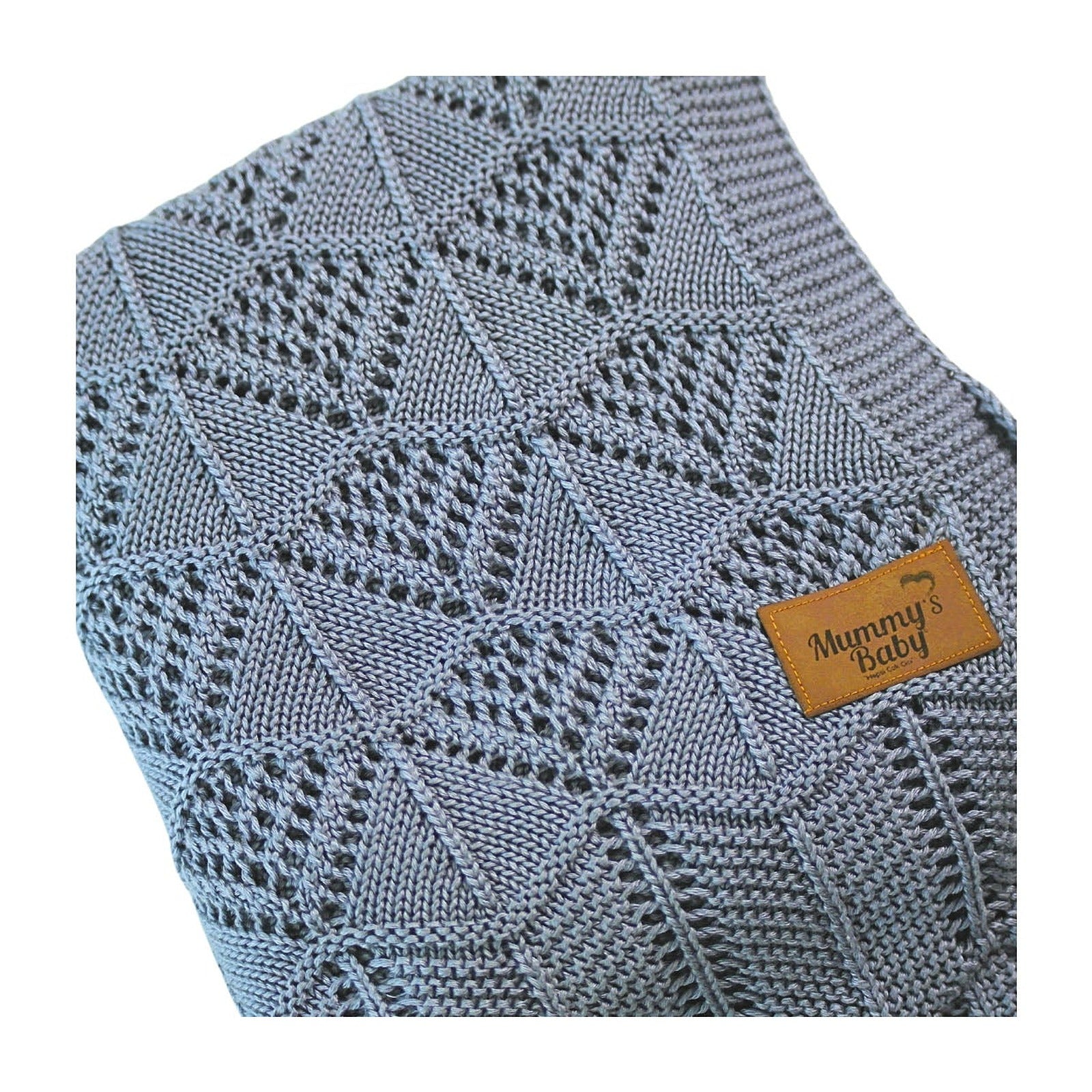 Mummy's Baby Tencel Örgü Dantel Desen Bebek Battaniyesi 80x100 Gri