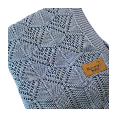 Mummy's Baby Tencel Örgü Dantel Desen Bebek Battaniyesi 80x100 Gri