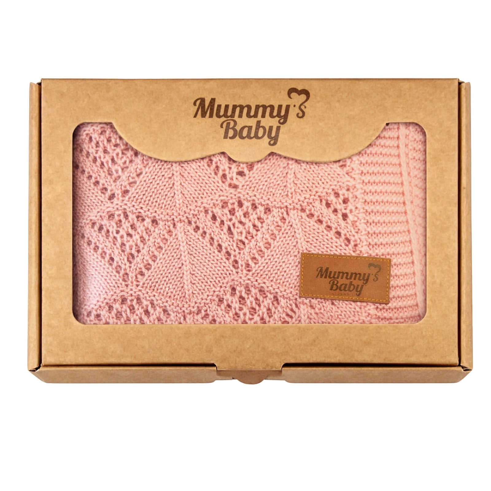 Mummy's Baby Tencel Örgü Dantel Desen Bebek Battaniyesi 80x100 Pembe