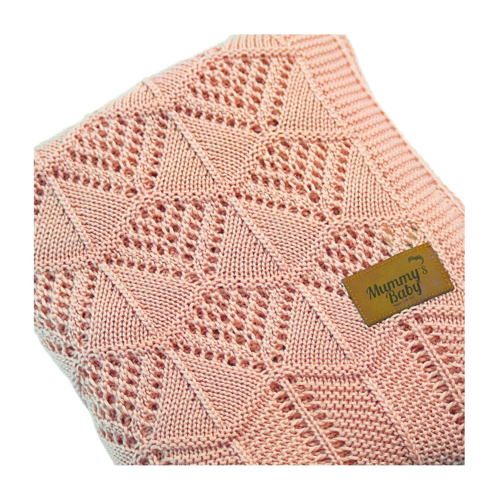 Mummy's Baby Tencel Örgü Dantel Desen Bebek Battaniyesi 80x100 Pembe