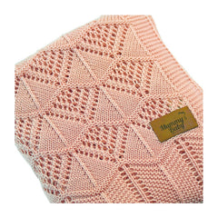 Mummy's Baby Tencel Örgü Dantel Desen Bebek Battaniyesi 80x100 Pembe