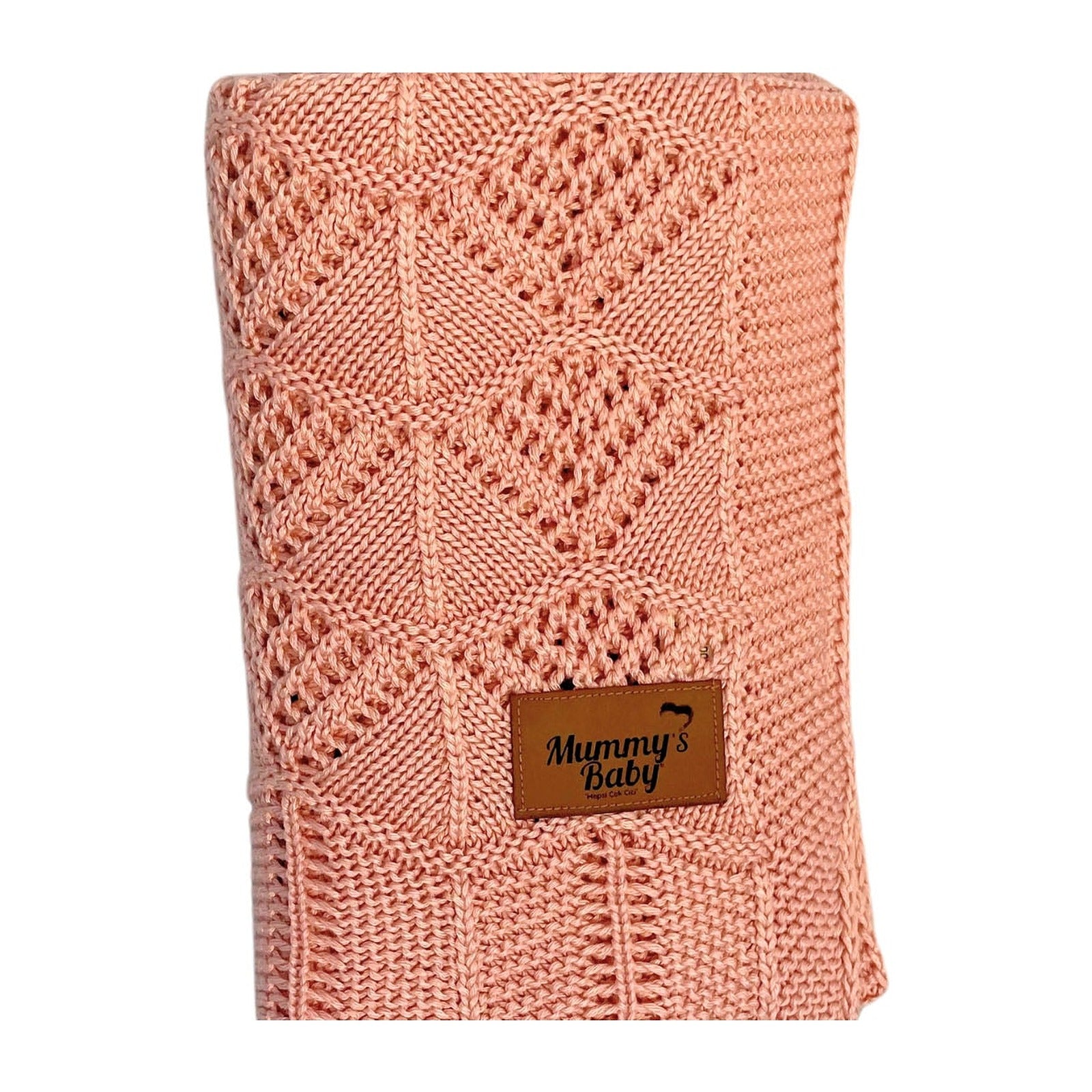 Mummy's Baby Tencel Örgü Dantel Desen Bebek Battaniyesi 80x100 Pembe