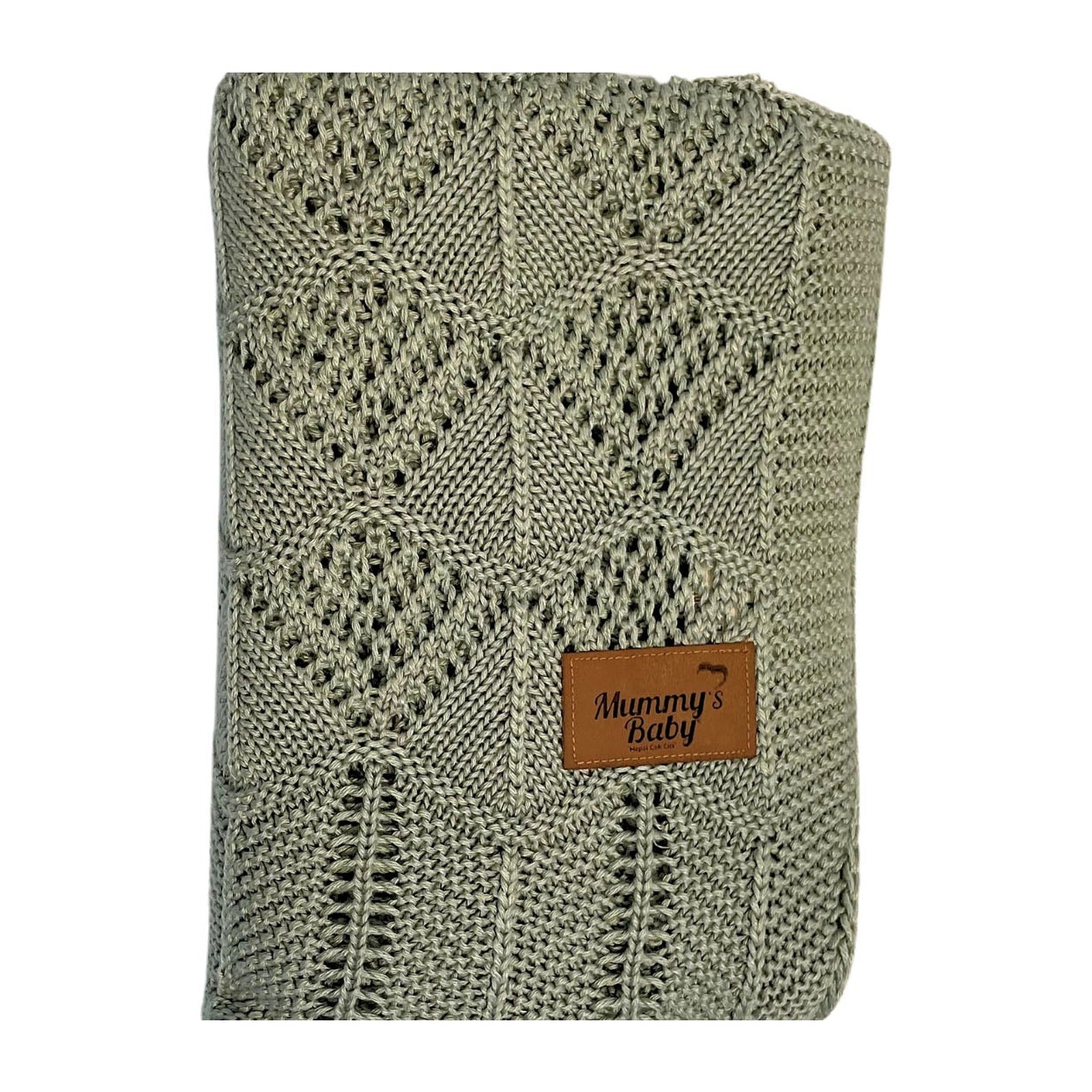 Mummy's Baby Tencel Örgü Dantel Desen Bebek Battaniyesi 80x100 Yeşil