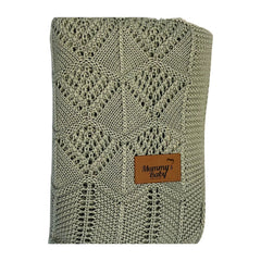 Mummy's Baby Tencel Örgü Dantel Desen Bebek Battaniyesi 80x100 Yeşil