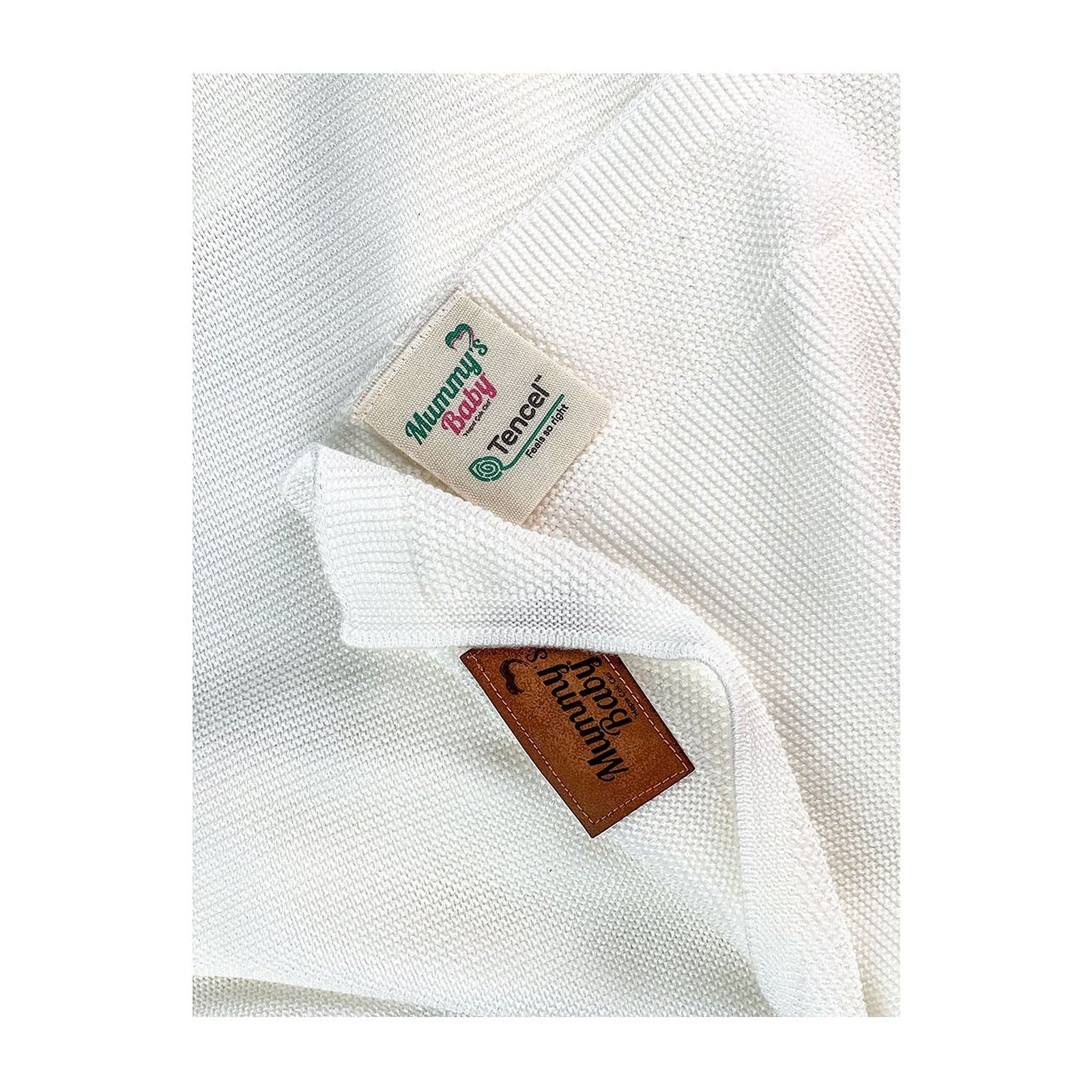 Mummy's Baby Tencel Örgü Bebek Battaniyesi 80x100 Ekru