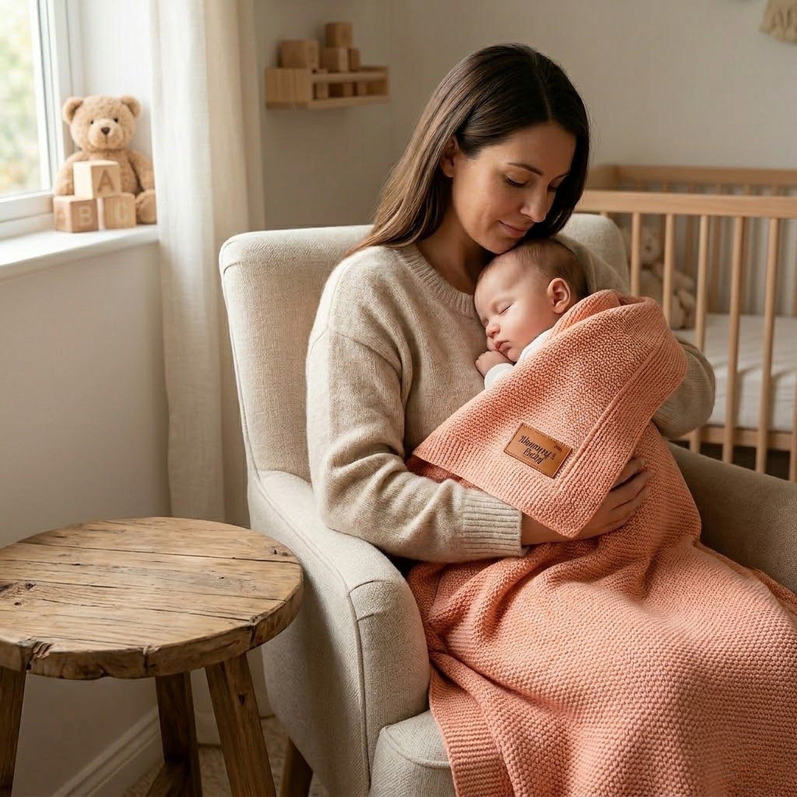 Mummy's Baby Tencel Örgü Bebek Battaniyesi 80x100 Pembe
