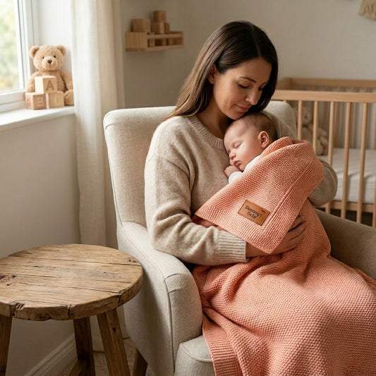 Mummy's Baby Tencel Örgü Bebek Battaniyesi 80x100 Pembe