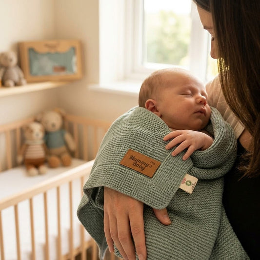 Mummy's Baby Tencel Örgü Bebek Battaniyesi 80x100 Yeşil