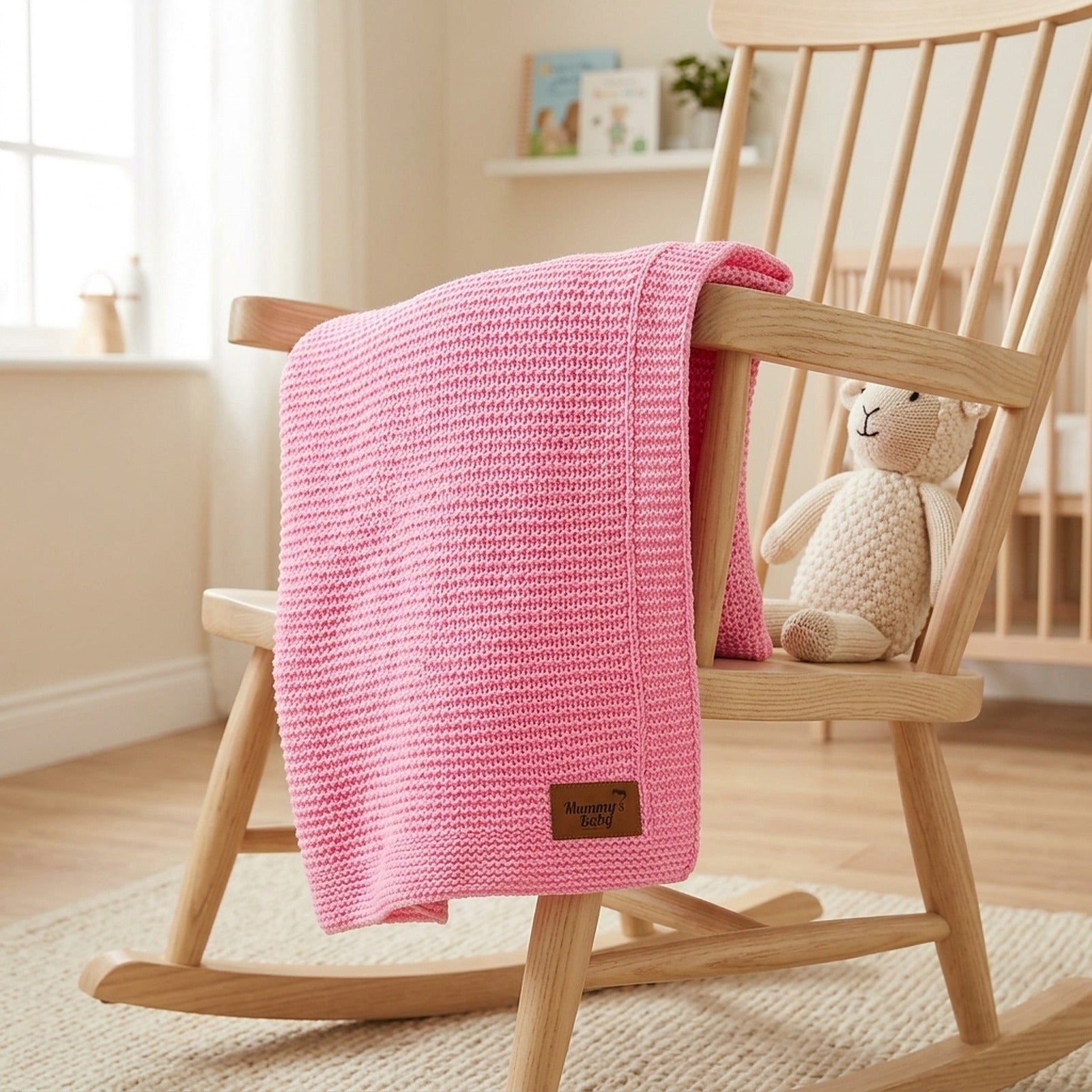 Mummy's Baby Triko Örgü Bebek Battaniyesi 80x100 Pembe