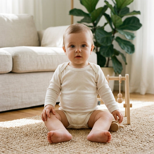 Mummy's Baby Uzun Kol Body Ekru Bebek Üzerinde - Welcome Baby