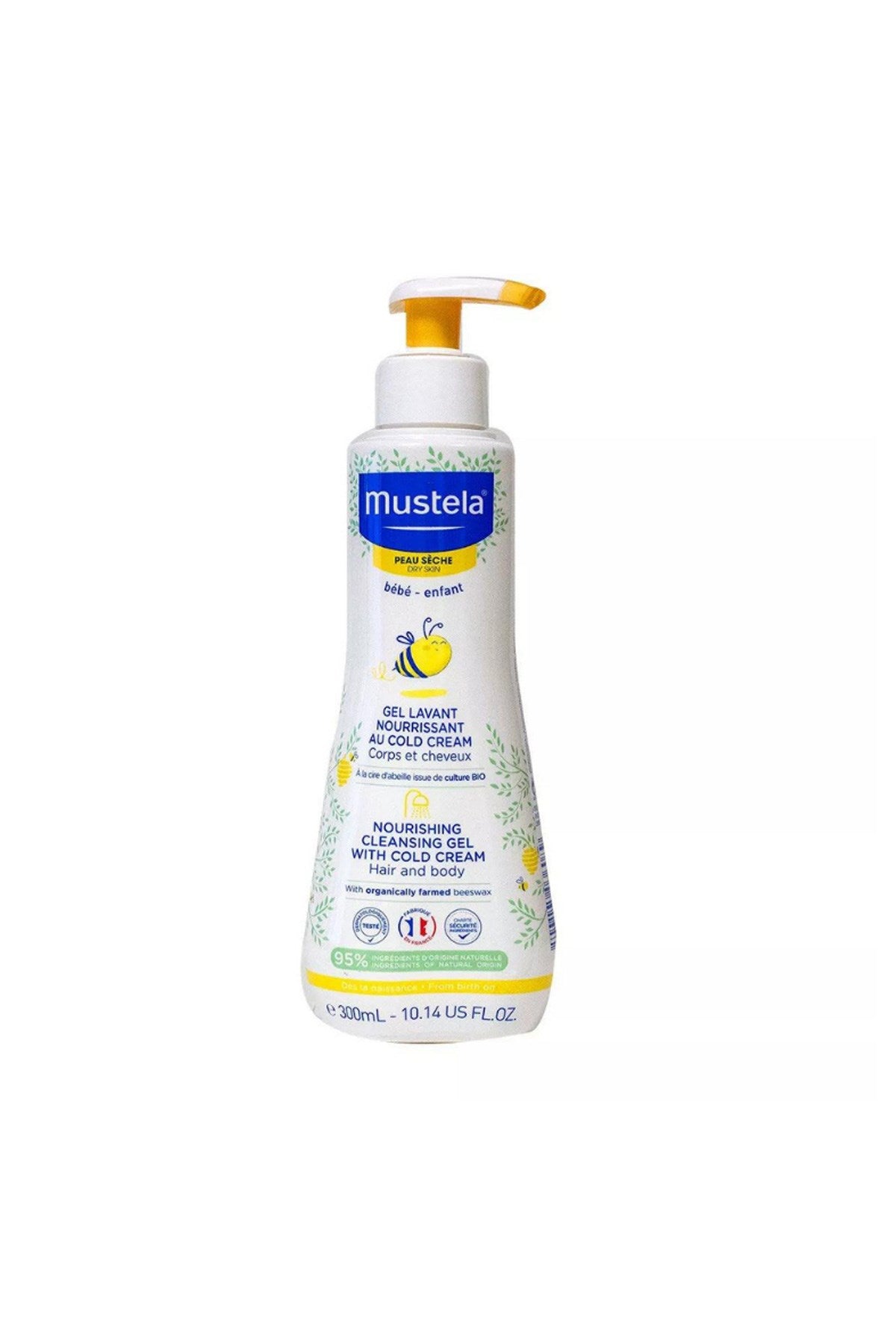 Mustela Cold Cream ve Organik Balmumu İçeren Besleyici Bebek Şampuanı 300ml