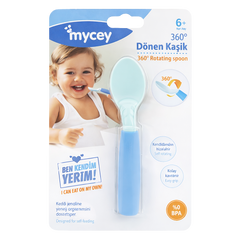 Mycey 360 Dönen Kaşık Mavi - Welcome Baby