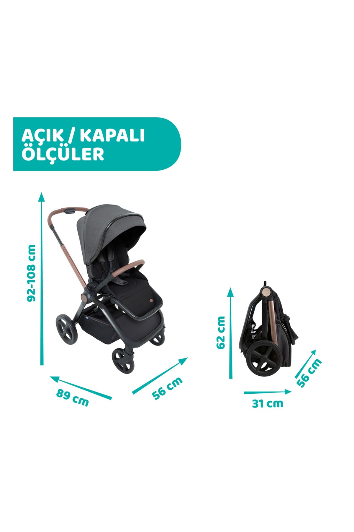 MYSA BEBEK ARABAS SILVER GREY