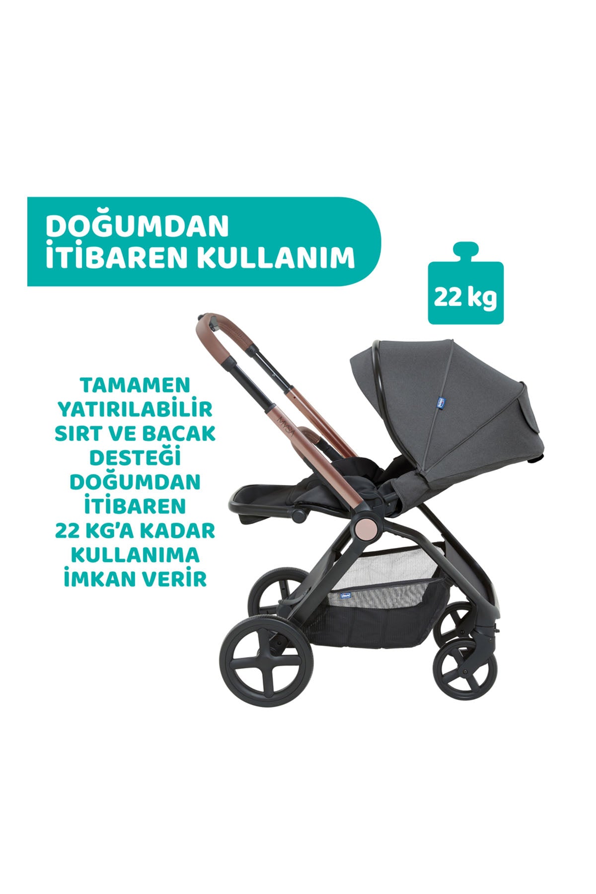 MYSA BEBEK ARABAS SILVER GREY