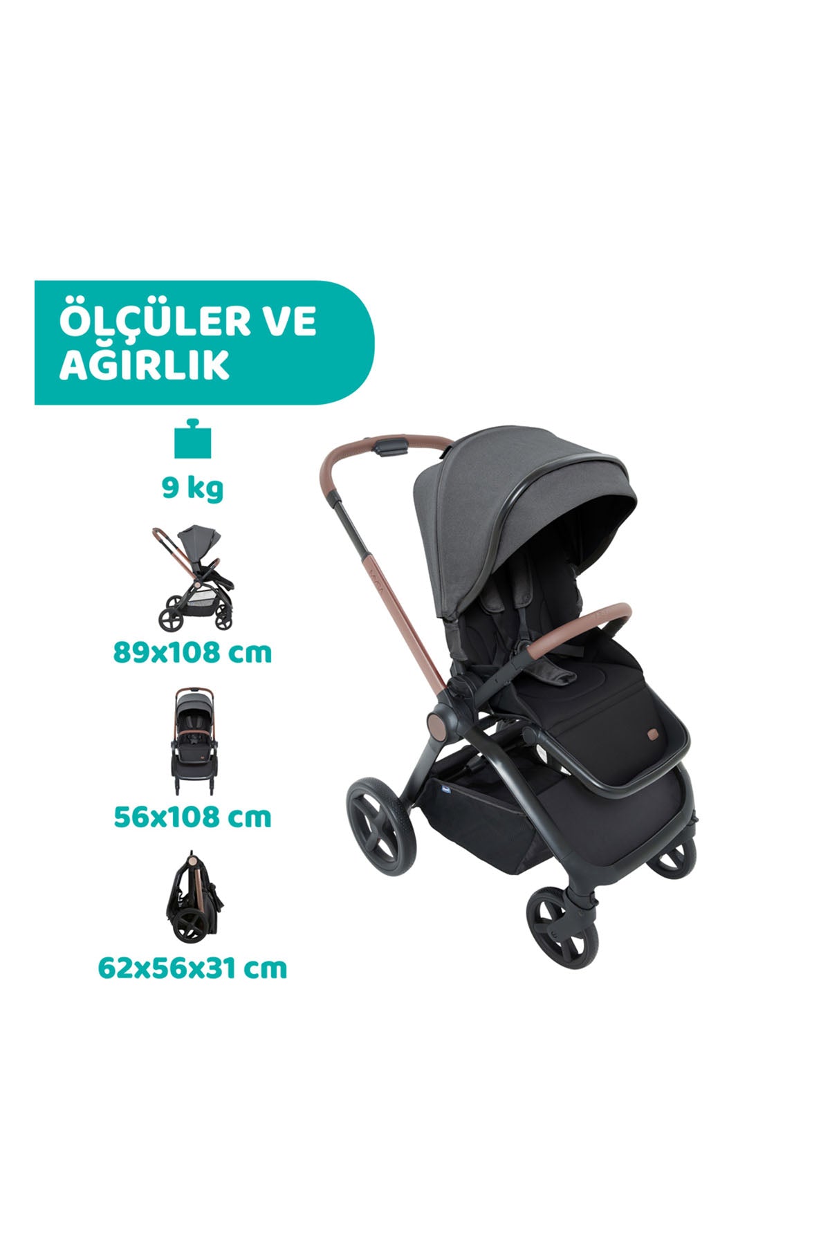 MYSA BEBEK ARABAS SILVER GREY