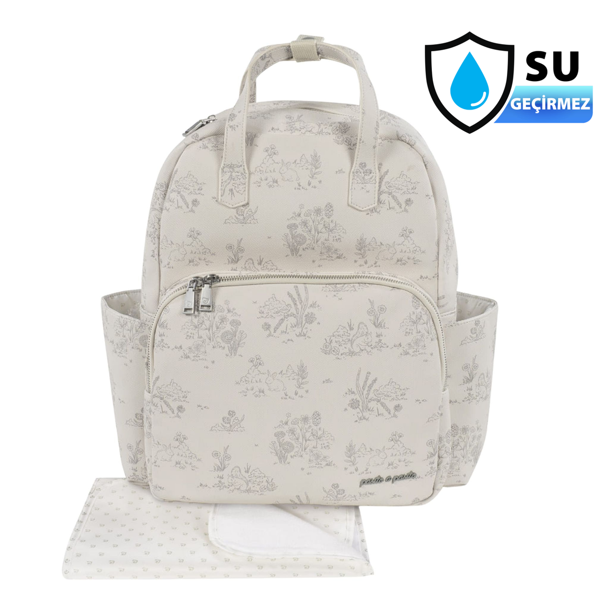 Pasito A Pasito Toile de Jouy Bebek Bakım Sırt Çantası Cream