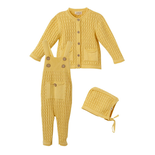 Patique Sarı Organik Pamuk 3'lü Bebek Takımı