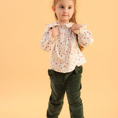 Patique Desenli Büzgülü Gömlek