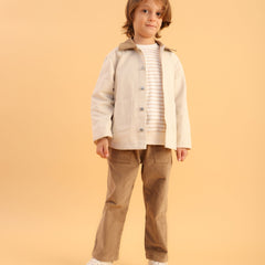 Patique Fitilli Kadife Pantolon Bej