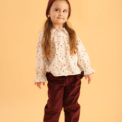 Patique Fitilli Kadife Pantolon Bordo