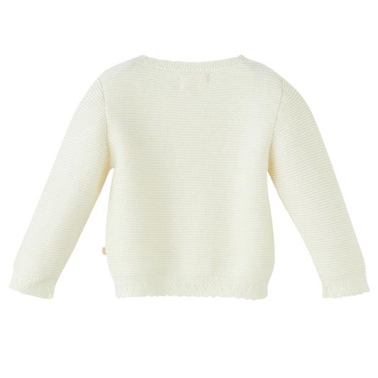 Patique Ekru Örme Triko Bebek Hırka
