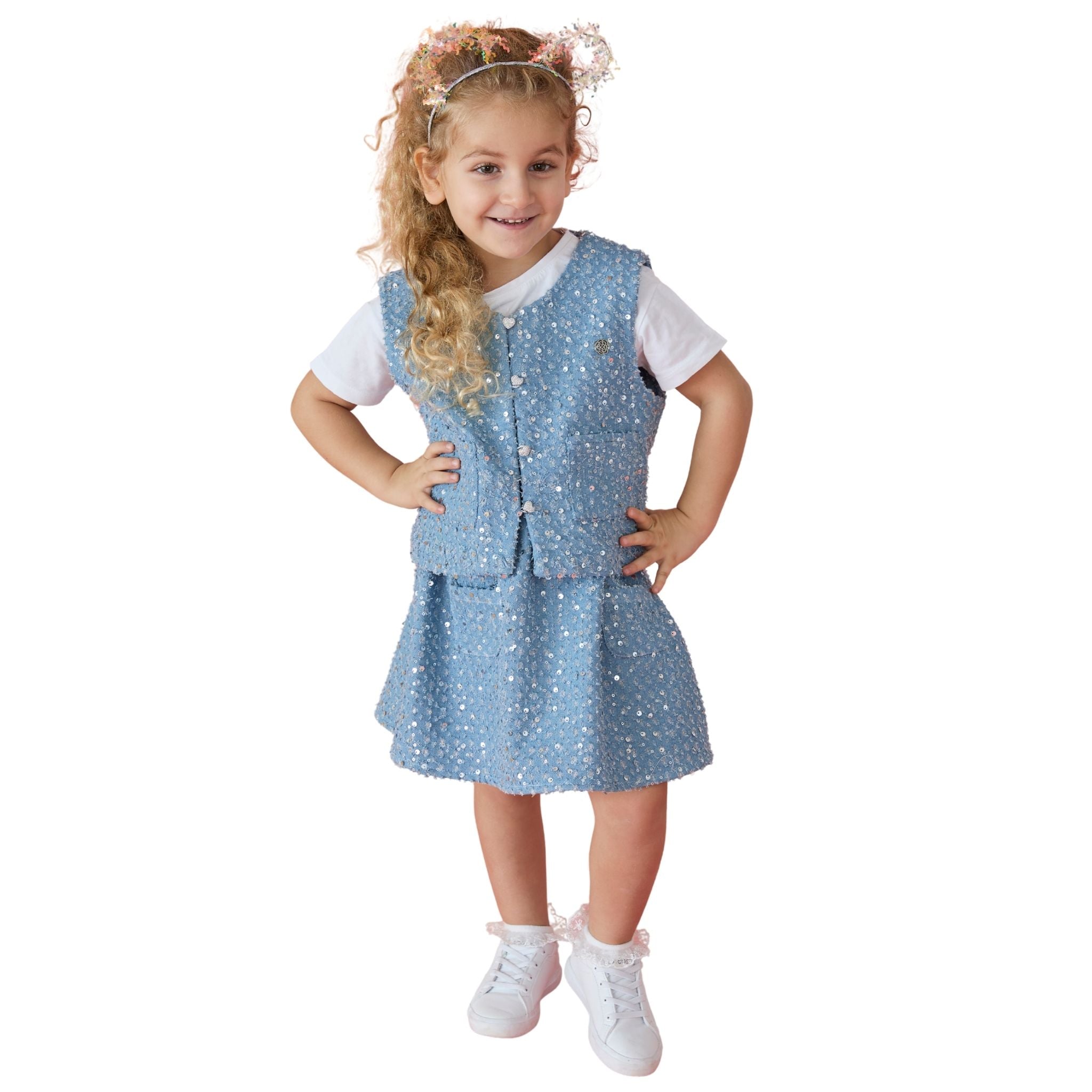 Patique Payetli Denim Etek