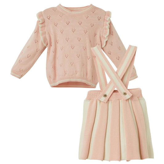 Patique Pembe Renkli Pileli Etekli Takım