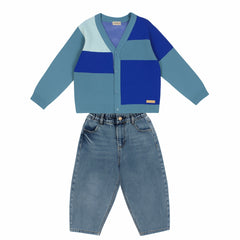 Patique Renk Bloklu Hırka Erkek