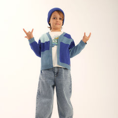 Patique Renk Bloklu Hırka Erkek