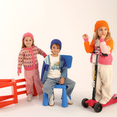 Patique Renk Bloklu Hırka Kız