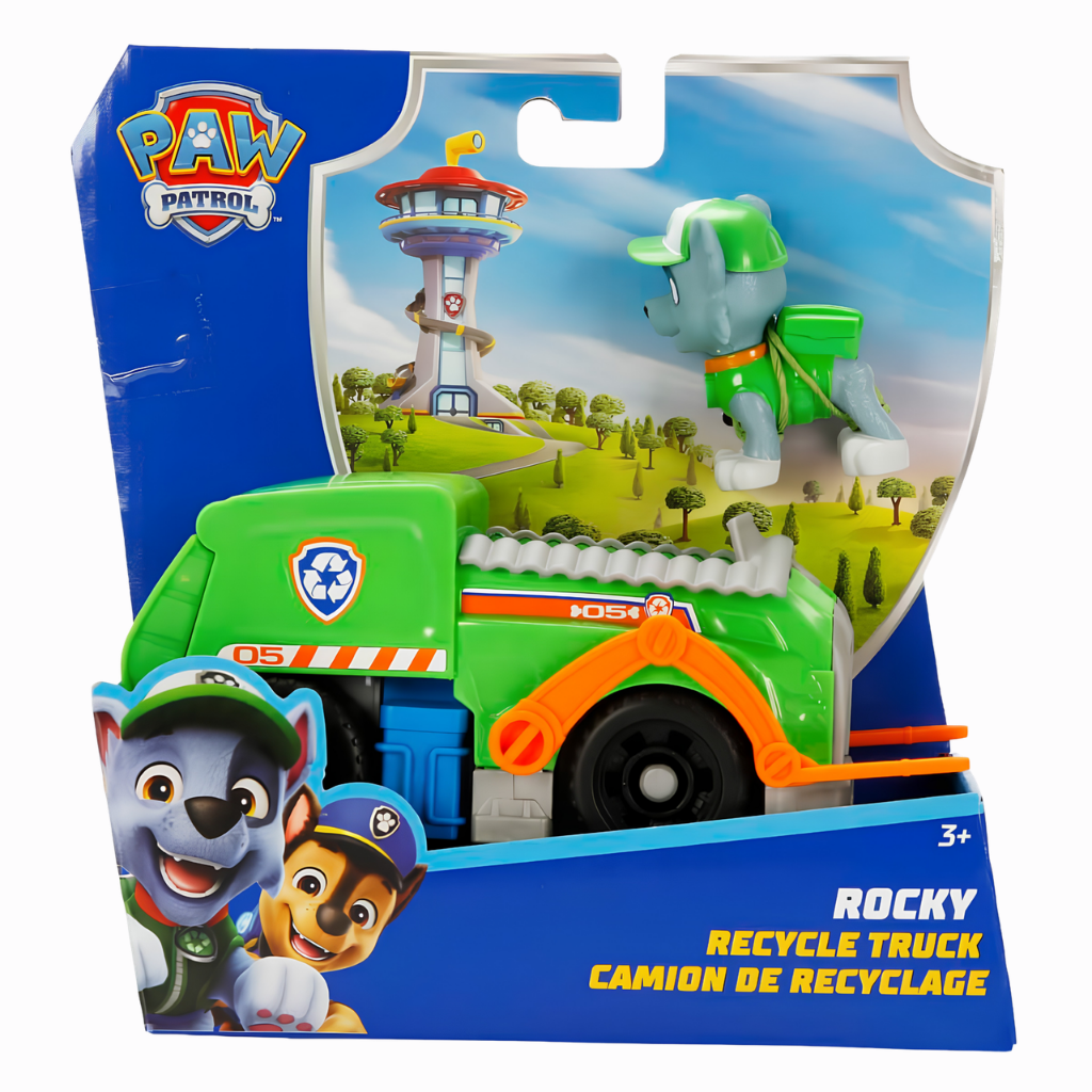 Paw Patrol Rocky Figürü ve Geri Dönüşüm Kamyonu