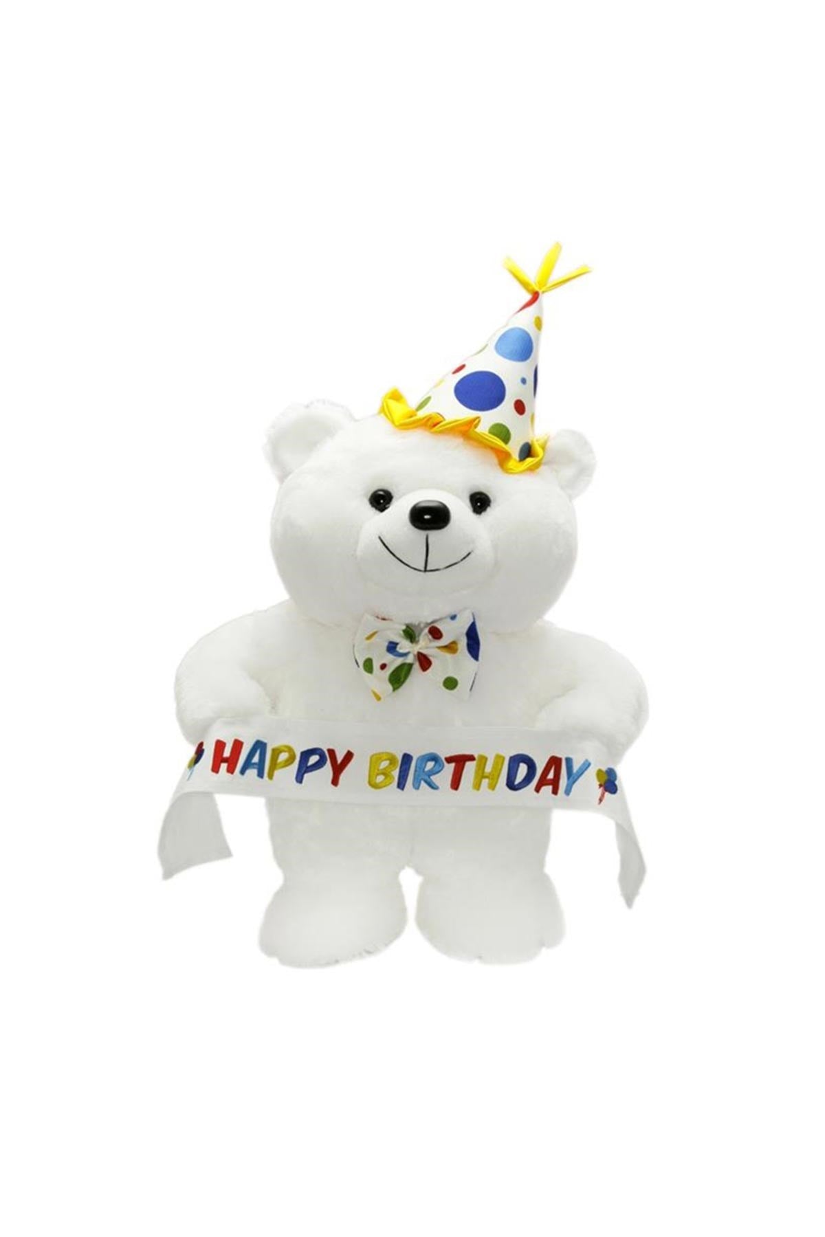 Peluş Papyonlu Happy Birthday Ayı 45 cm