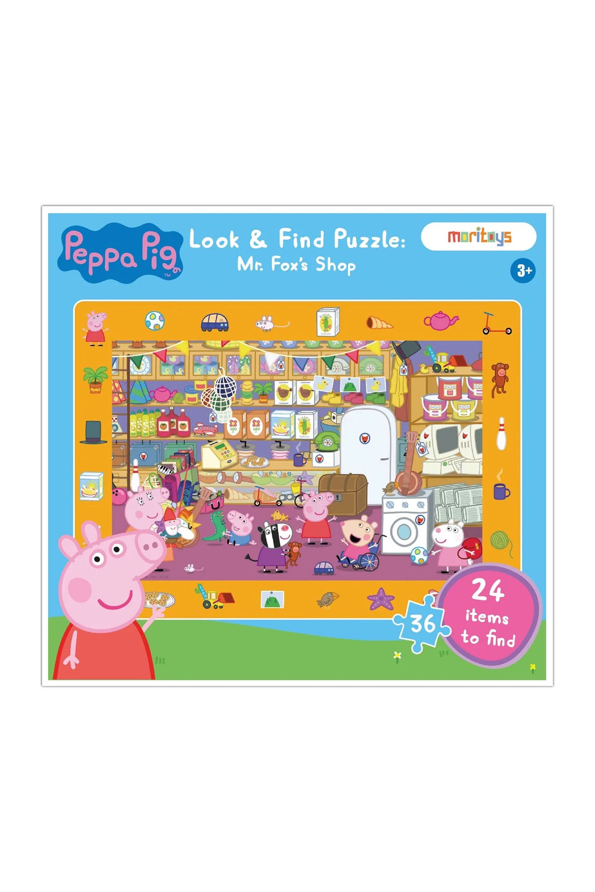 Peppa Pig - Look & Find Puzzle: Mr. Fox's Shop - 36 Parça Yapboz ve Gözlem Oyunu