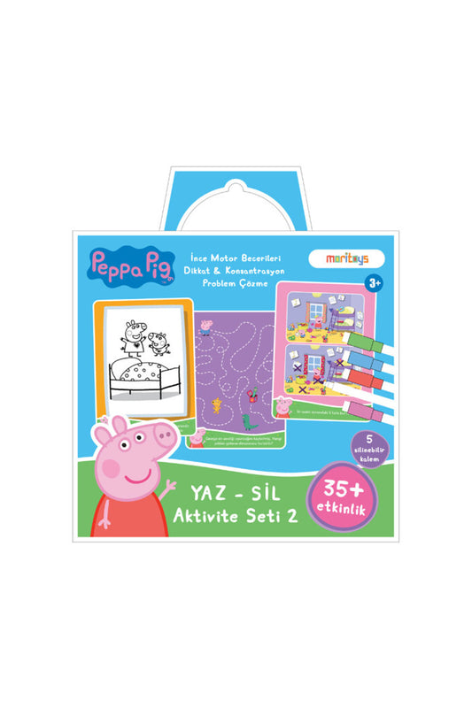 Moritoys Peppa Pig Yaz Sil Aktivite Seti 2: Dikkat & Konsantrasyon, Problem Çözme ve İnce Motor Becerileri