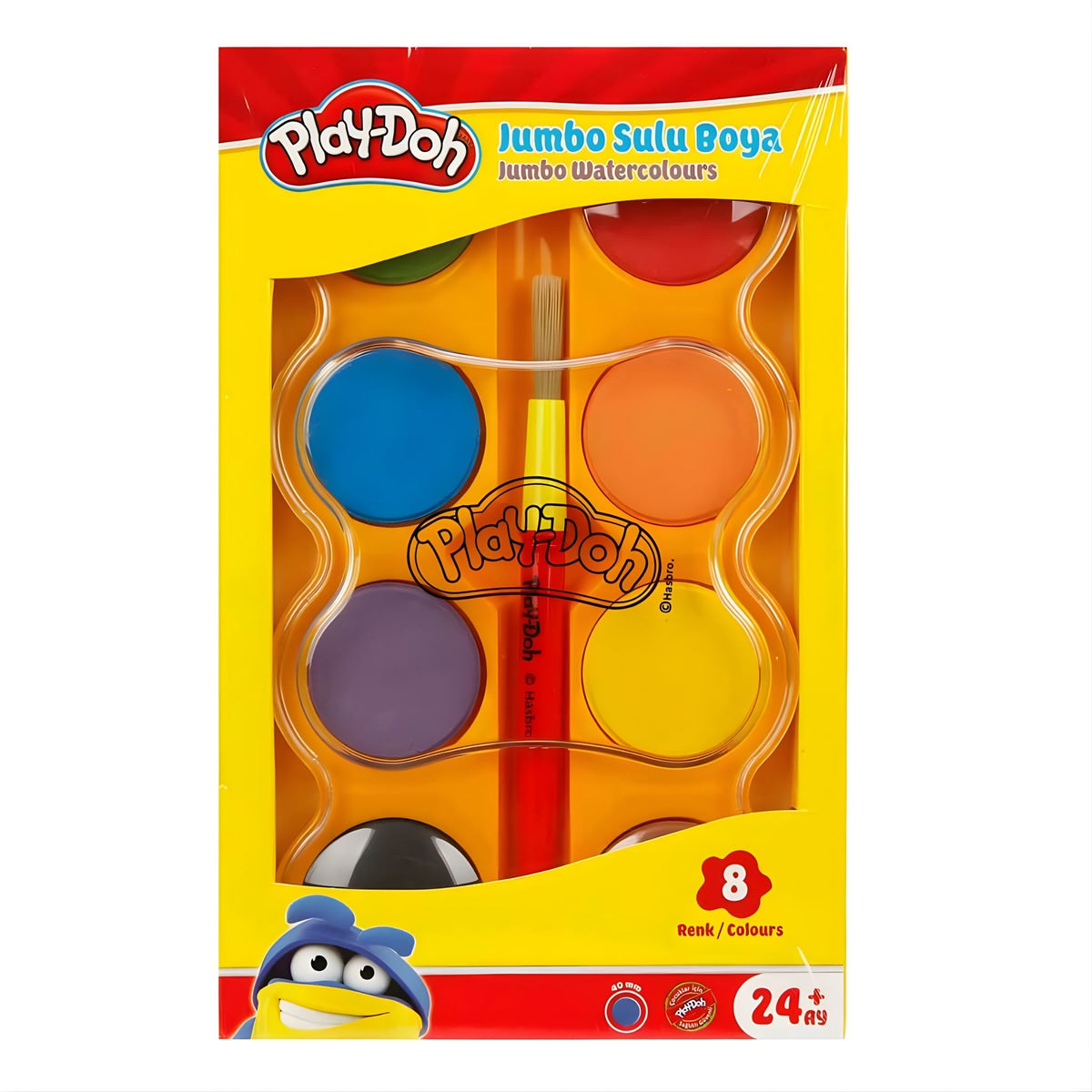 Playdoh 8 Renk Jumbo Sulu Boya 40mm