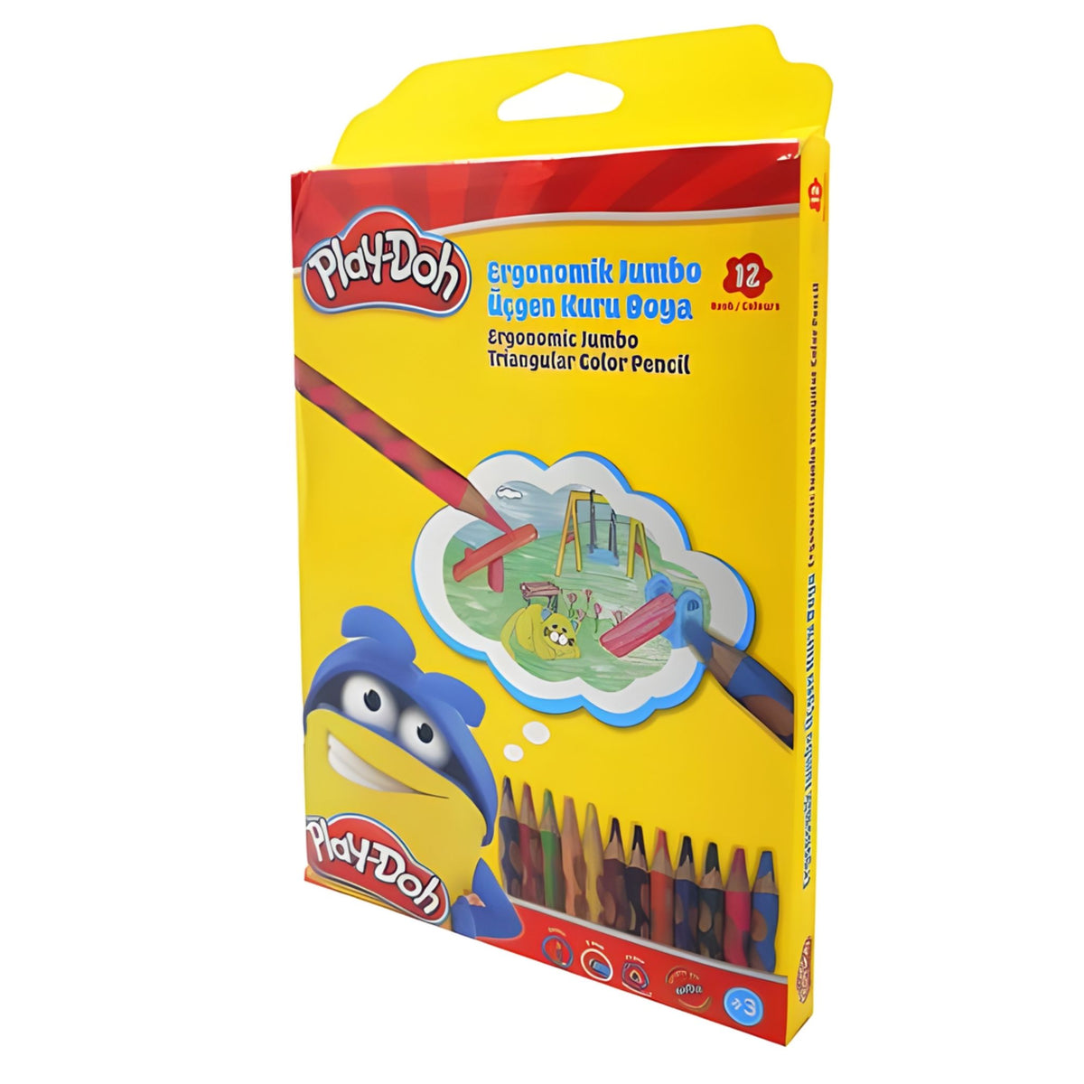 Playdoh Oluklu Jumbo Kuru Boya 12'li