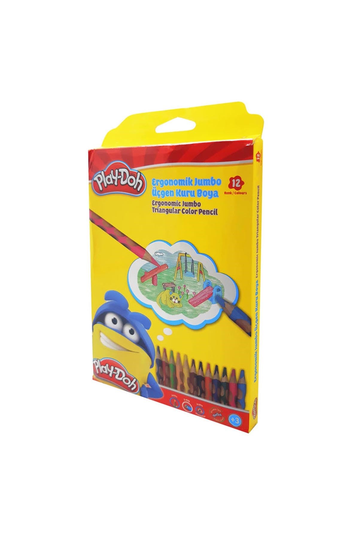 Play-Doh Oluklu Jumbo Kuru boya 12li
