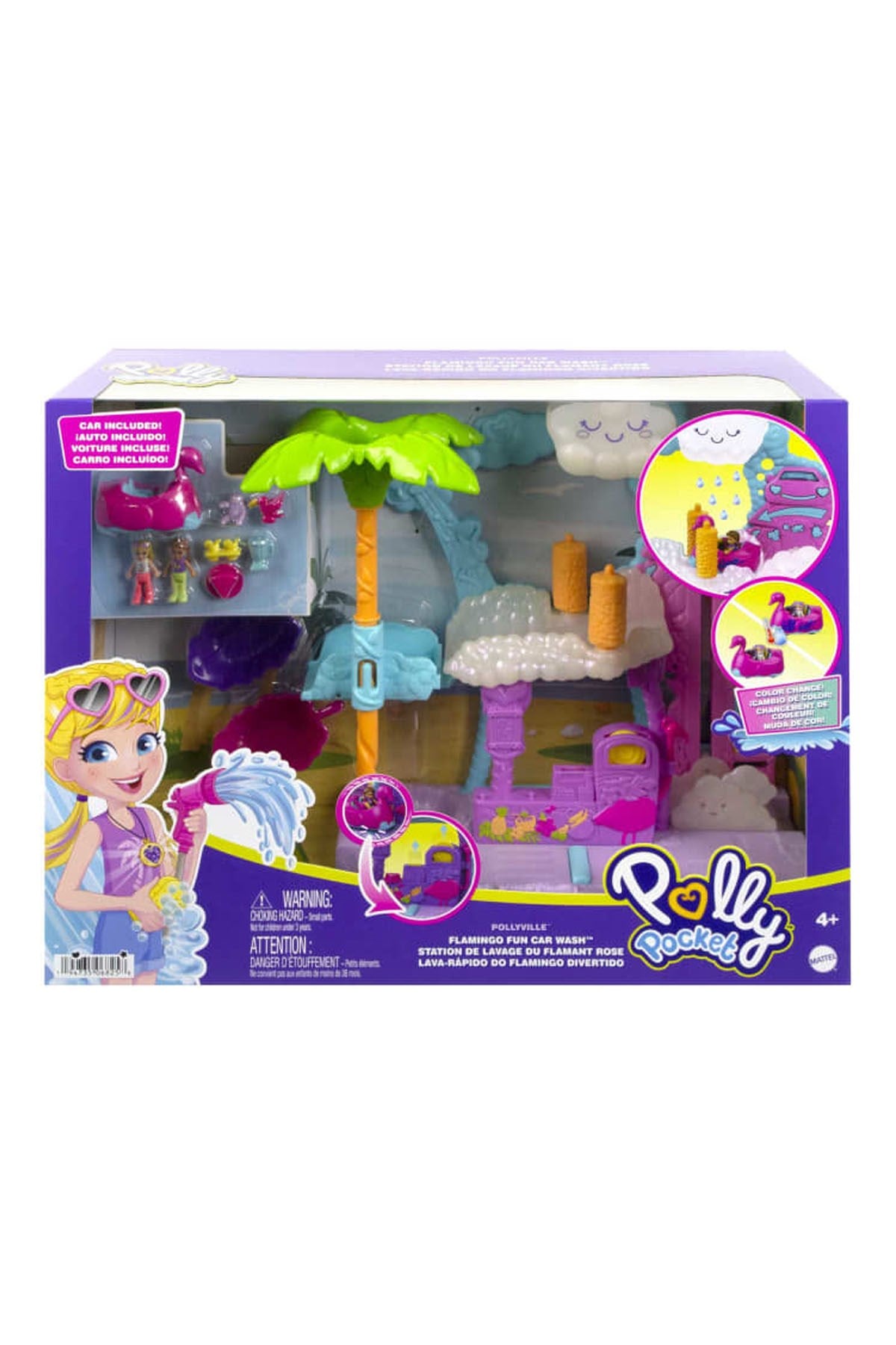 Polly Pocket Flamingo Araba Su Eğlencesi Seti