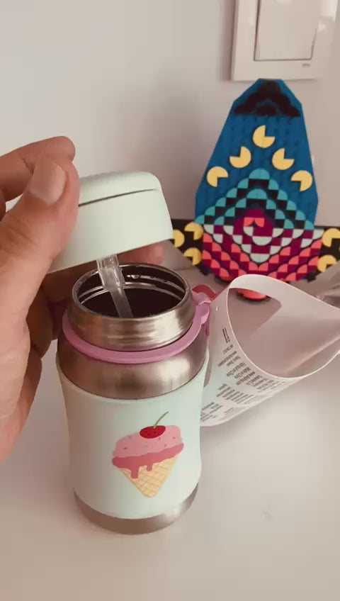 Skip Hop Pipetli Paslanmaz Çelik Suluk Baykuş 350ml