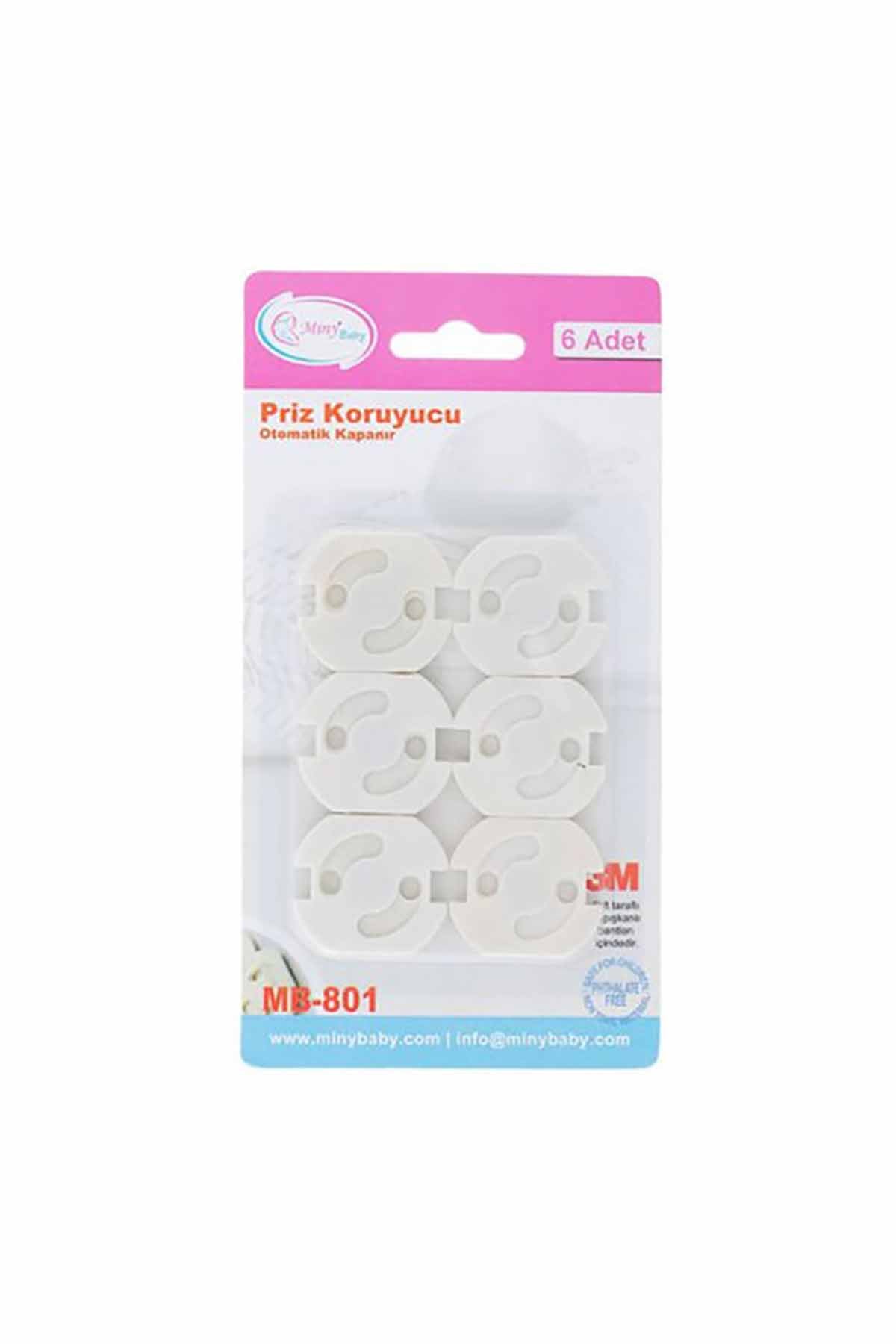 Miny Baby Priz Emniyeti 6’lı Beyaz Otomatik Kapanır - Welcome Baby