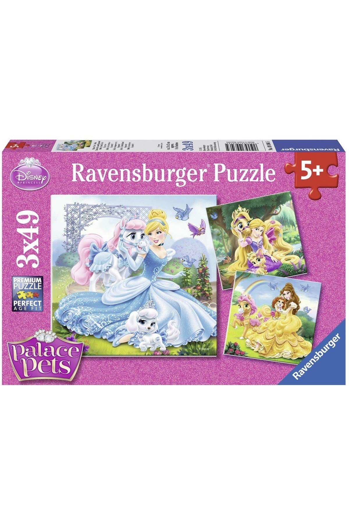 Ravensburger 3x49 Parçalı Puzzle Walt Disney Belle Cinderella Rapunzel-093465